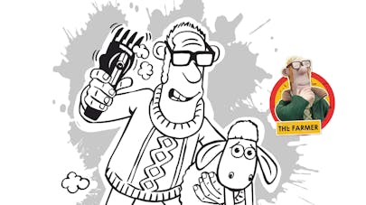 Coloriage Shaun et le fermier Coloriage Shaun et le fermier