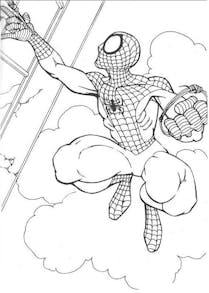Coloriage Super Héros Marvel Spider Man dessin gratuit à imprimer