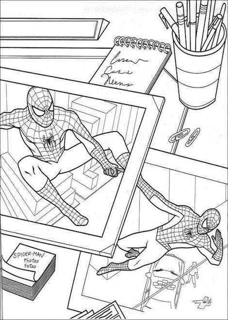 Coloriage Spider-Man dans le journal