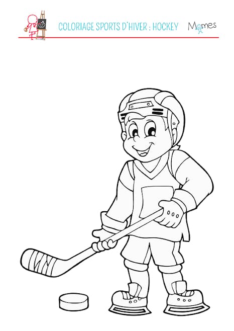 Coloriage Sports d'hiver : le Hockey