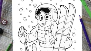 Coloriage Sports d'hiver : le ski