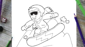 Coloriage Sports d'hiver : le Snowboard