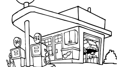 Coloriage Station essence Coloriage Station essence