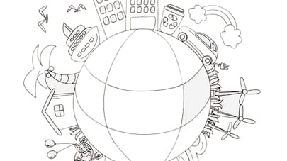 Coloriage Sur la planète Coloriage Sur la planète