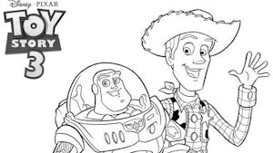 Coloriage Toy Story - Buzz et Woody