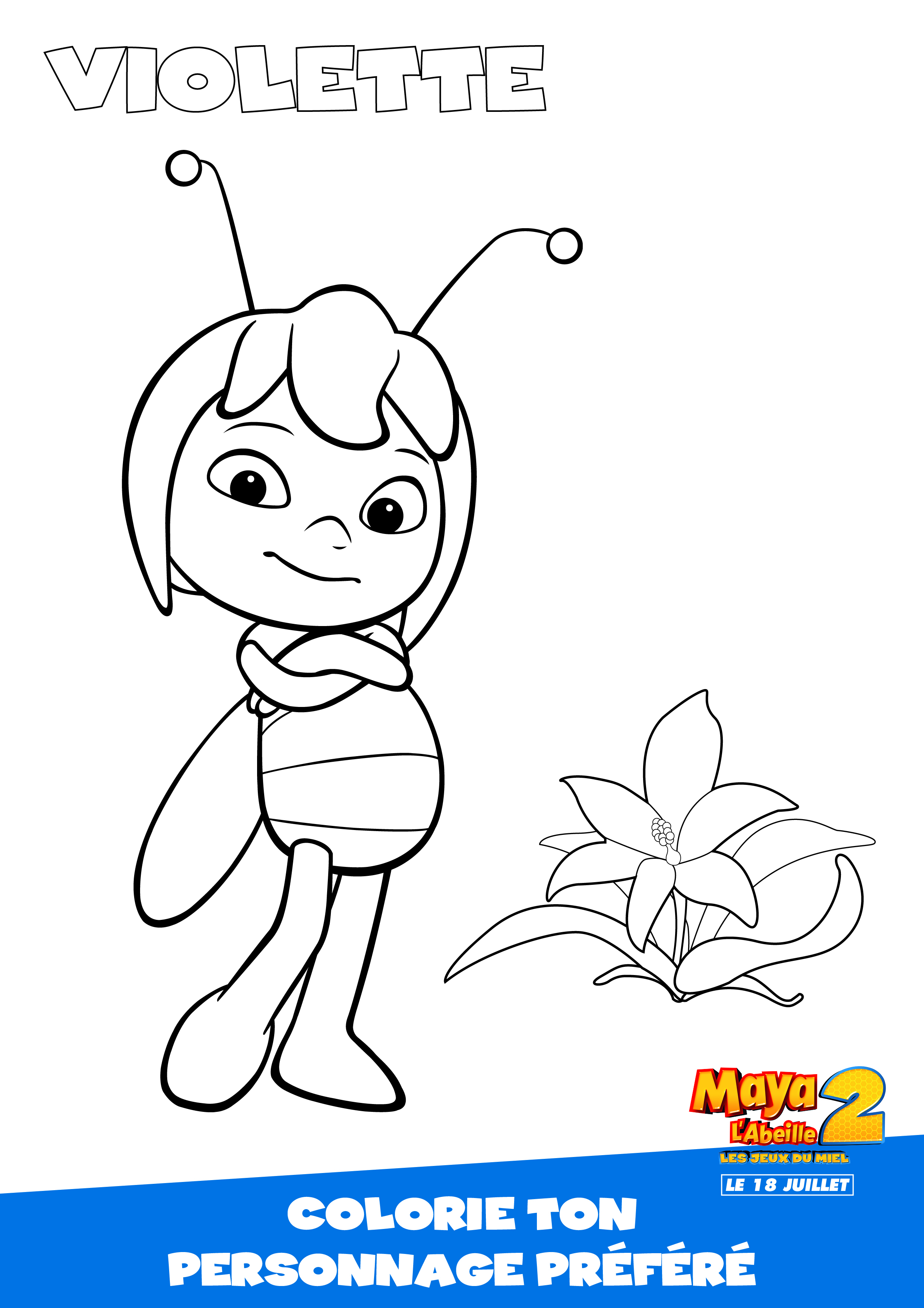 Coloriage Maya L Abeille Violette Momes Net