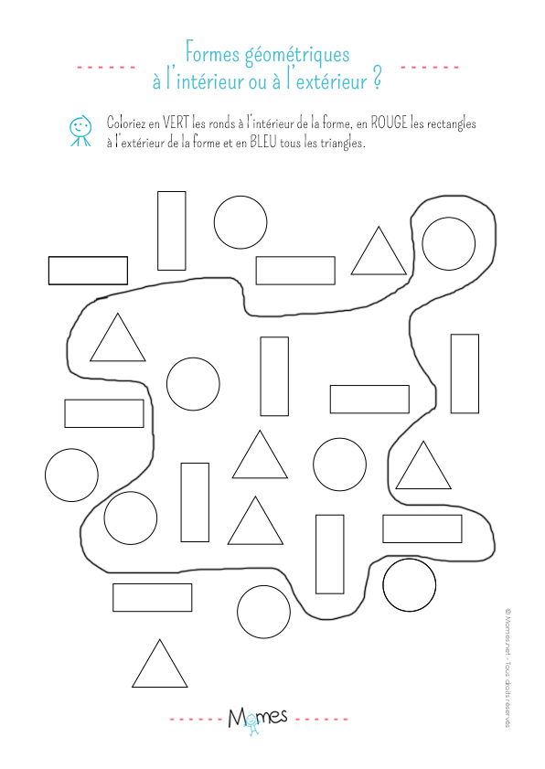 Colorier les formes géométriques : exercice | MOMES.net