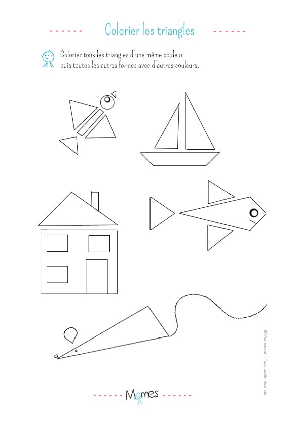 Pages à Colorier De Formes Géométriques 15 Fiches Maternelles
