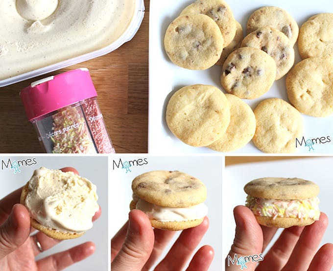Les Cookies En Forme De Crème Glacée. Rangée De Biscuits Colorés