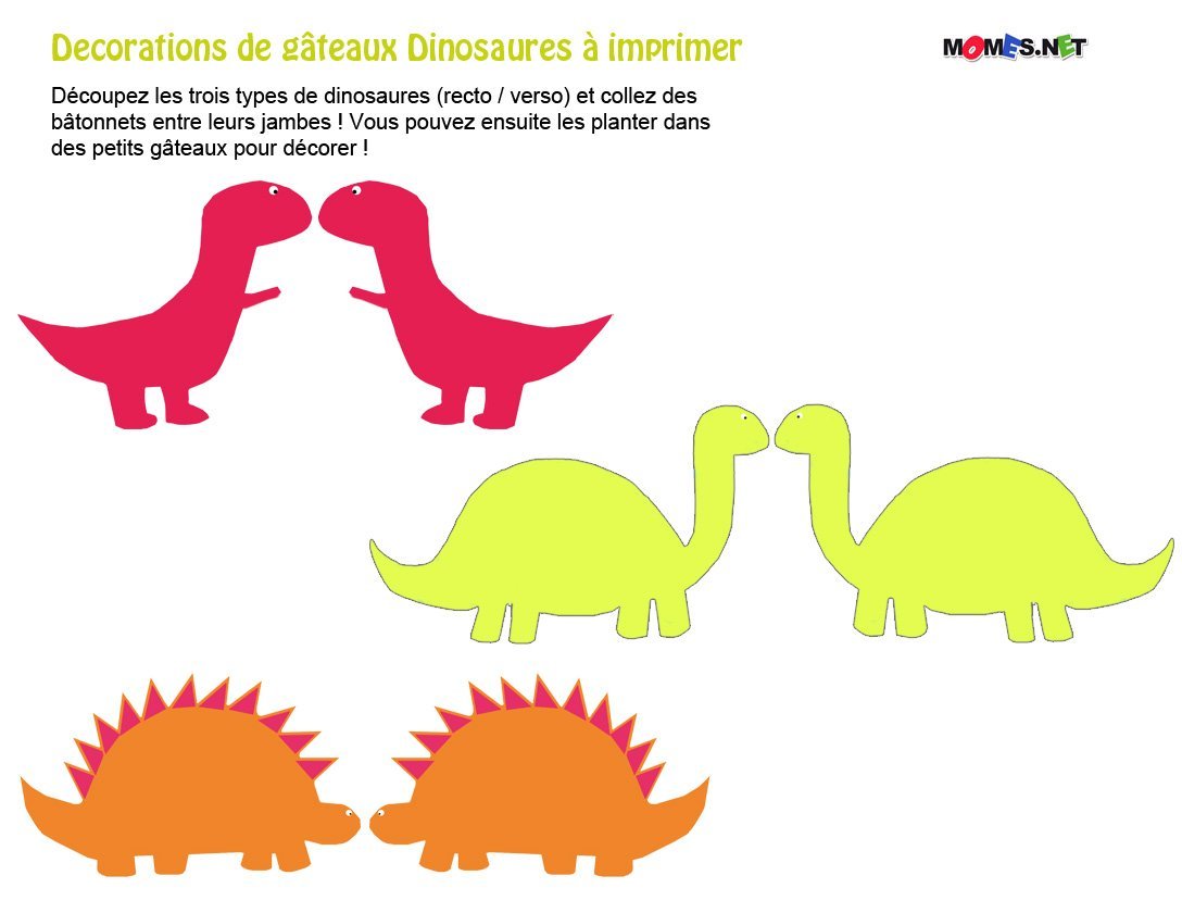 Decorations Gateaux Dinosaure A Imprimer Momes Net