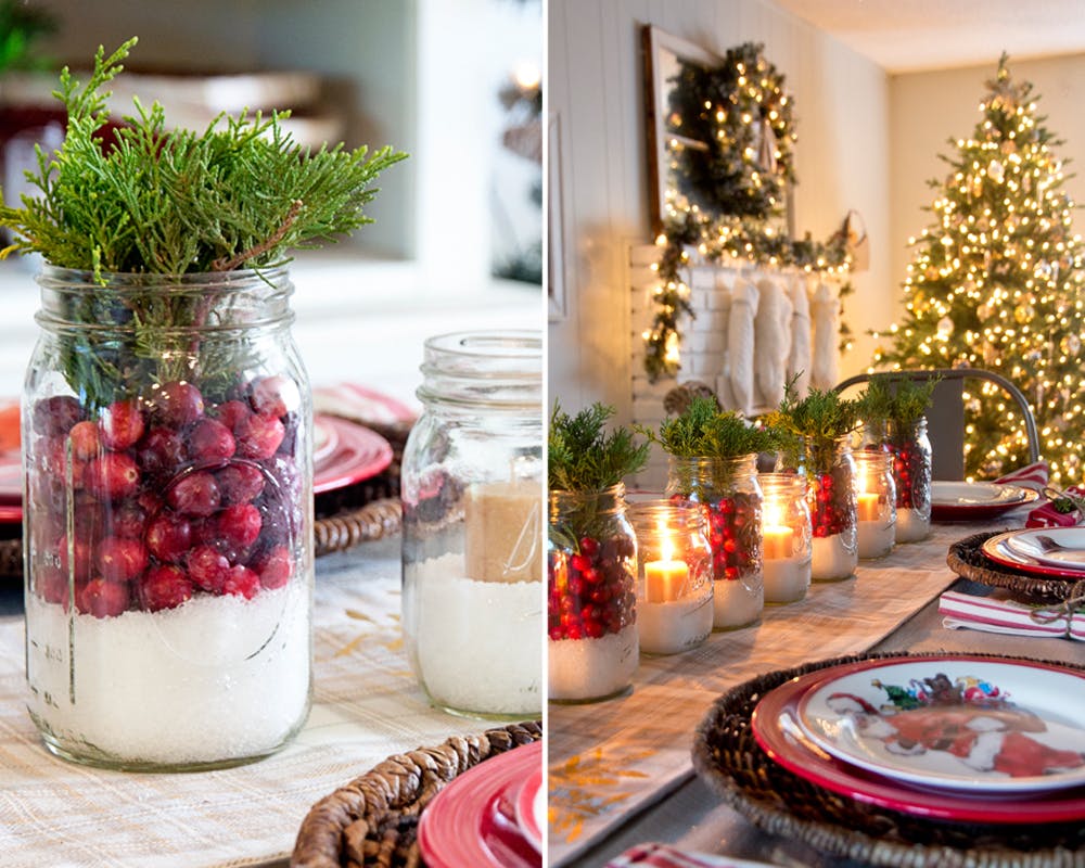 idées décorations Noël rapides simples faciles
        dernière minute bocaux noël table