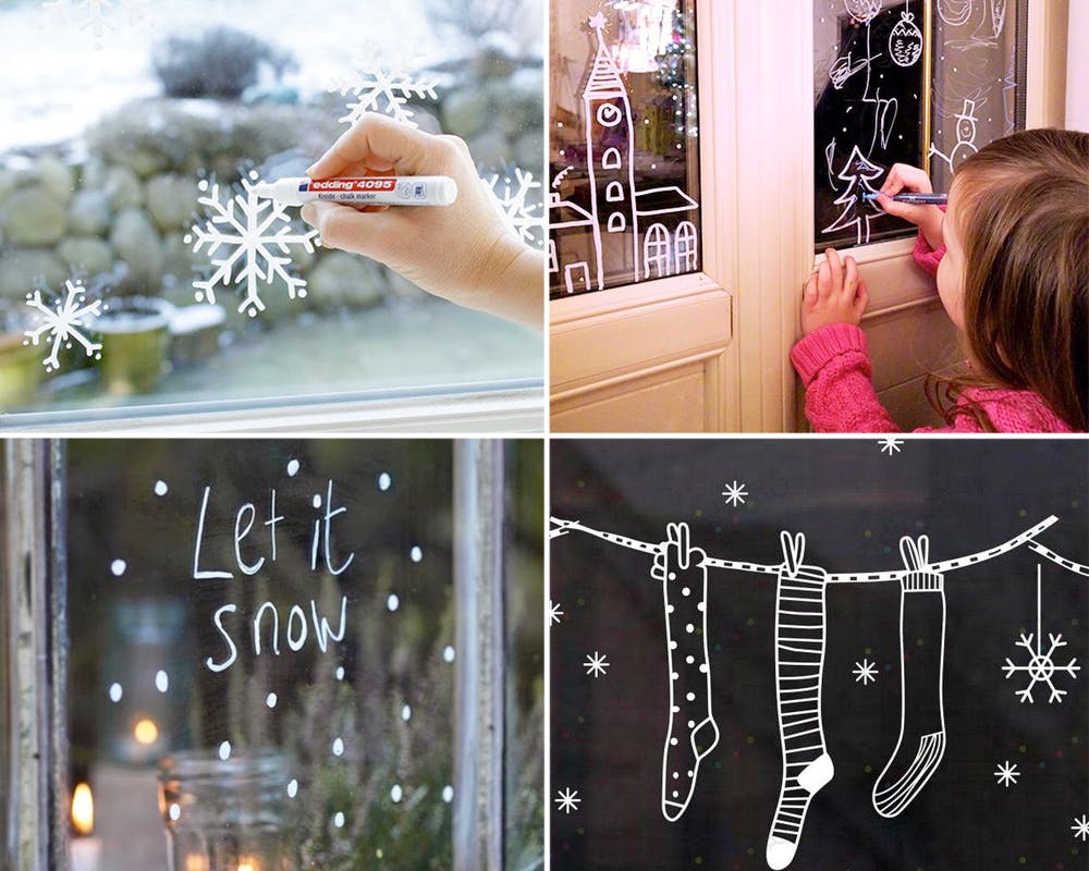 idées décorations Noël rapides simples faciles
        dernière minute dessins noël sur les fenêtres