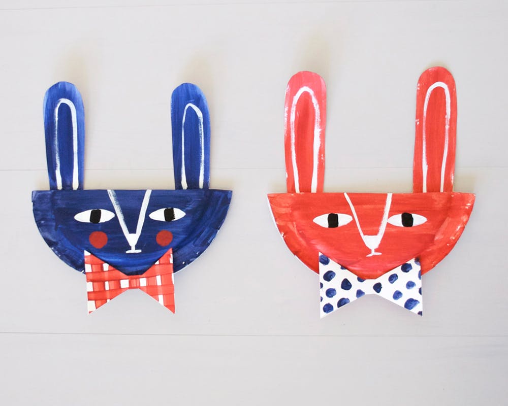 bricolage masques lapins assiette en carton