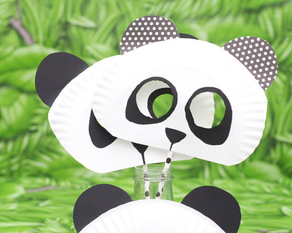 bricolage masques panda assiettes en carton