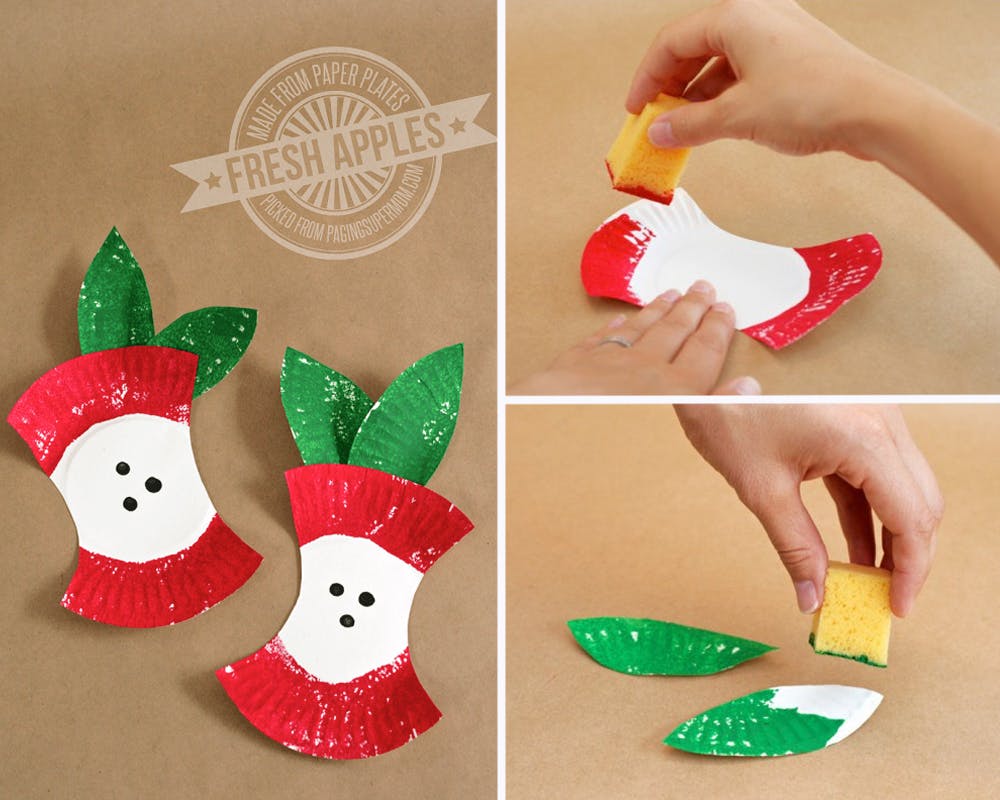 bricolages pommes assiettes en carton