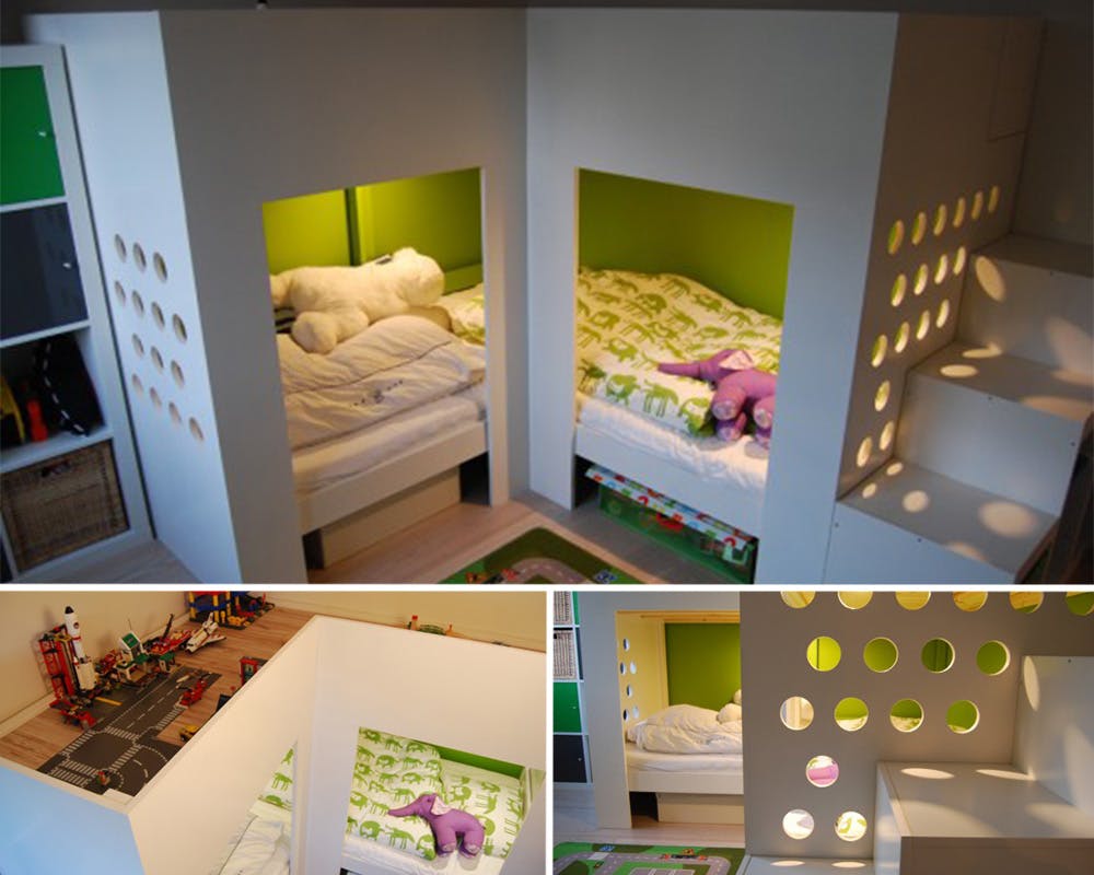 séparation chambre pour 2 enfants lits espace jeux en
        mezzanine