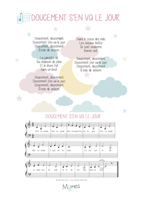 Doucement S En Va Le Jour Les Paroles De La Comptine Momes Net Doucement S En Va Le Jour Les Paroles De La Comptine Momes Net