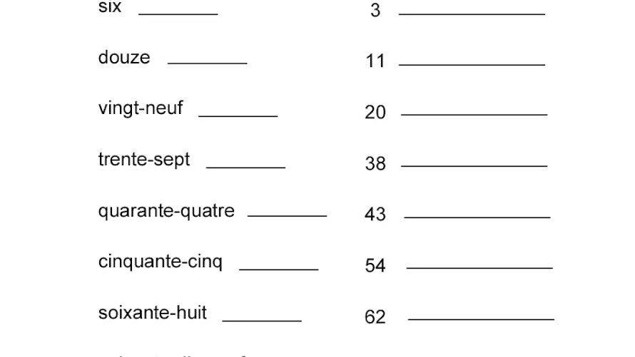 Exercice écrire Les Nombres En Lettres à Imprimer
