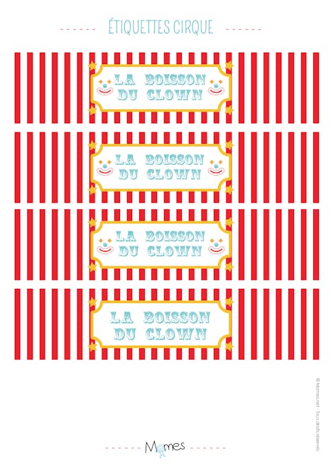 Etiquettes De Bouteilles Anniversaire Cirque Momes Net Etiquettes De Bouteilles Anniversaire Cirque Momes Net