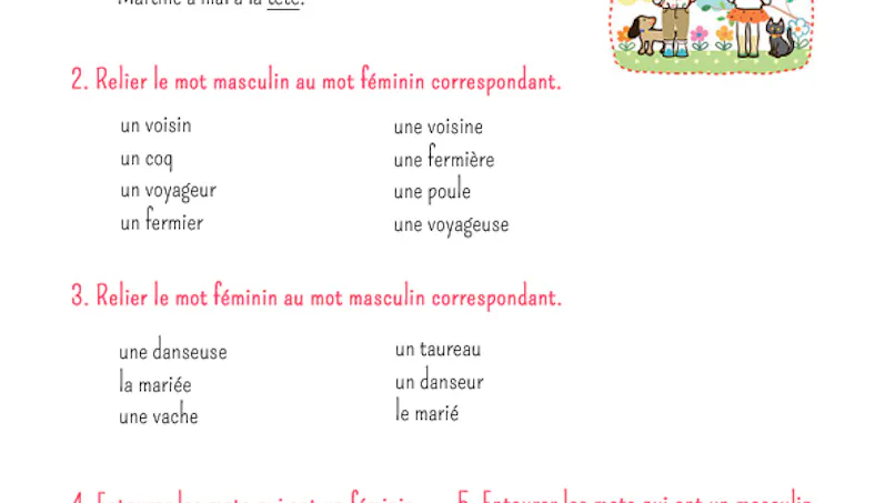Grammaire Exercice Et Cours Sur Les Noms Feminins Et Masculins Momes Grammaire Exercice Et Cours Sur Les Noms Feminins Et Masculins Momes