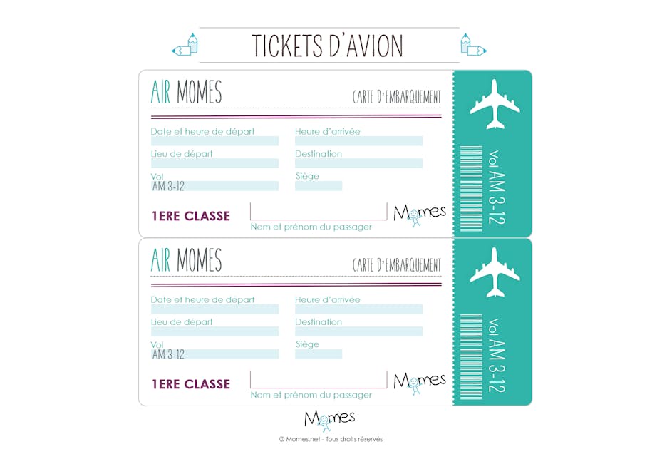 Faux Billet D Avion A Imprimer Momes Net Faux Billet D Avion A Imprimer Momes Net