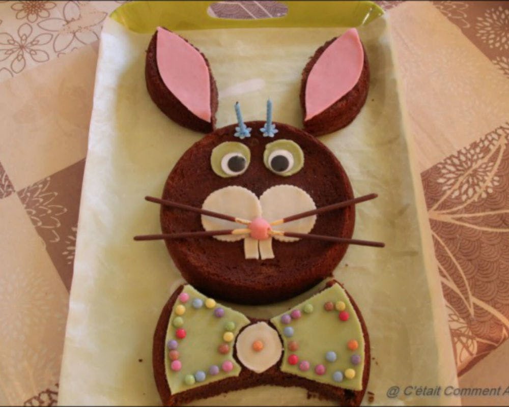 Gâteau au chocolat en forme de lapin