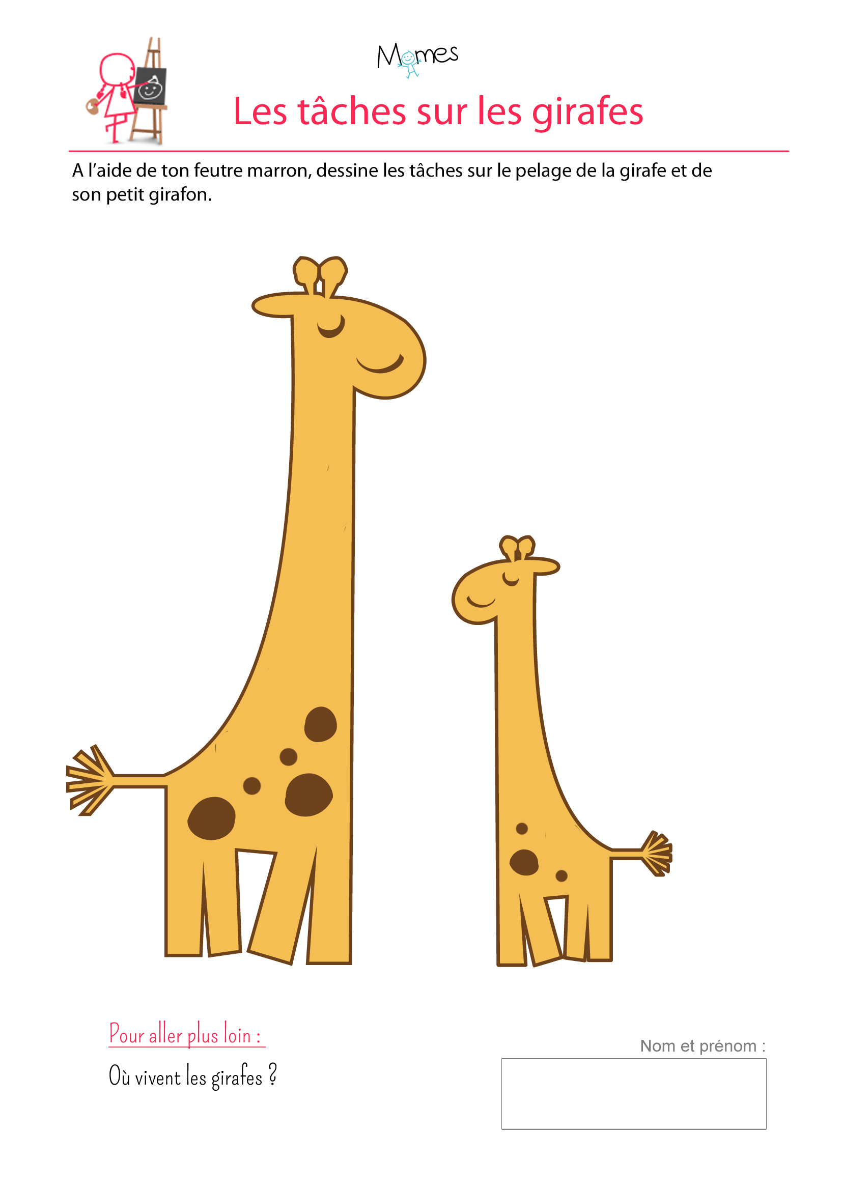 Girafes Exercice De Dessin Momes Net