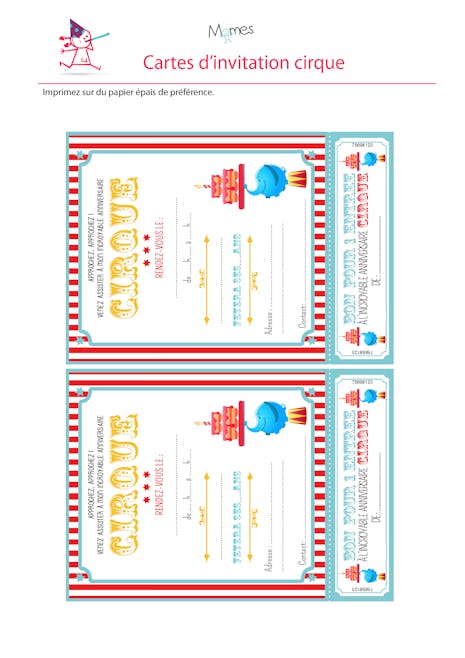 Invitation Anniversaire Cirque Momes Net Invitation Anniversaire Cirque Momes Net