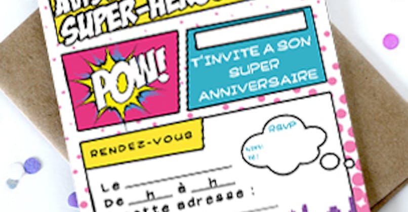 Invitation anniversaire Super héros Fille