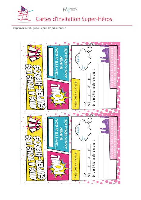 Invitation Anniversaire Super Heros Fille Momes Net Invitation Anniversaire Super Heros Fille Momes Net