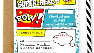 Invitation anniversaire Super héros