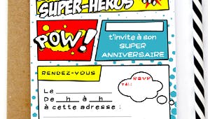 Invitation anniversaire Super héros