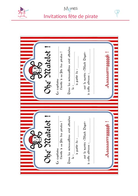 Invitation A Un Anniversaire Pirate Momes Net Invitation A Un Anniversaire Pirate Momes Net