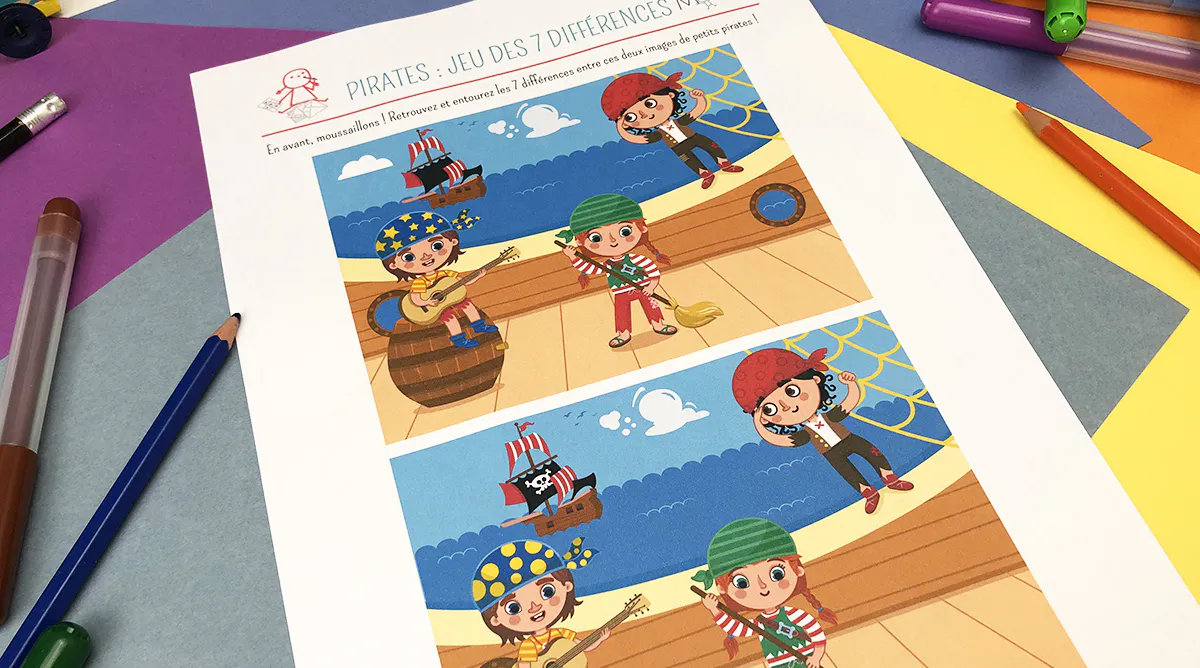 Jeu des 7 erreurs : les Pirates | MOMES