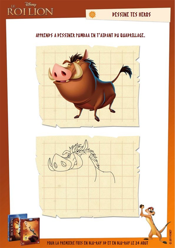 Jeu Le Roi Lion Dessiner Pumba Momes Net