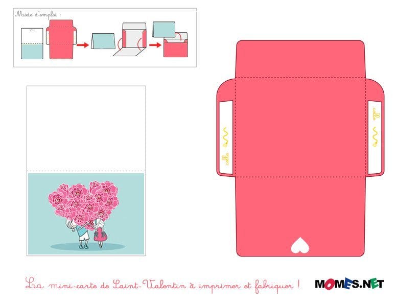 Carte Et Mini Enveloppe Saint Valentin A Imprimer Momes Net Carte Et Mini Enveloppe Saint Valentin A Imprimer Momes Net