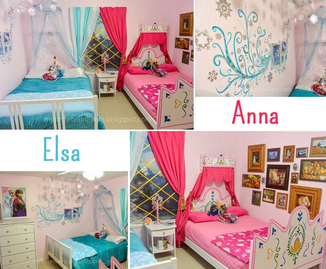 La chambre Elsa et Anna de la Reine des Neiges