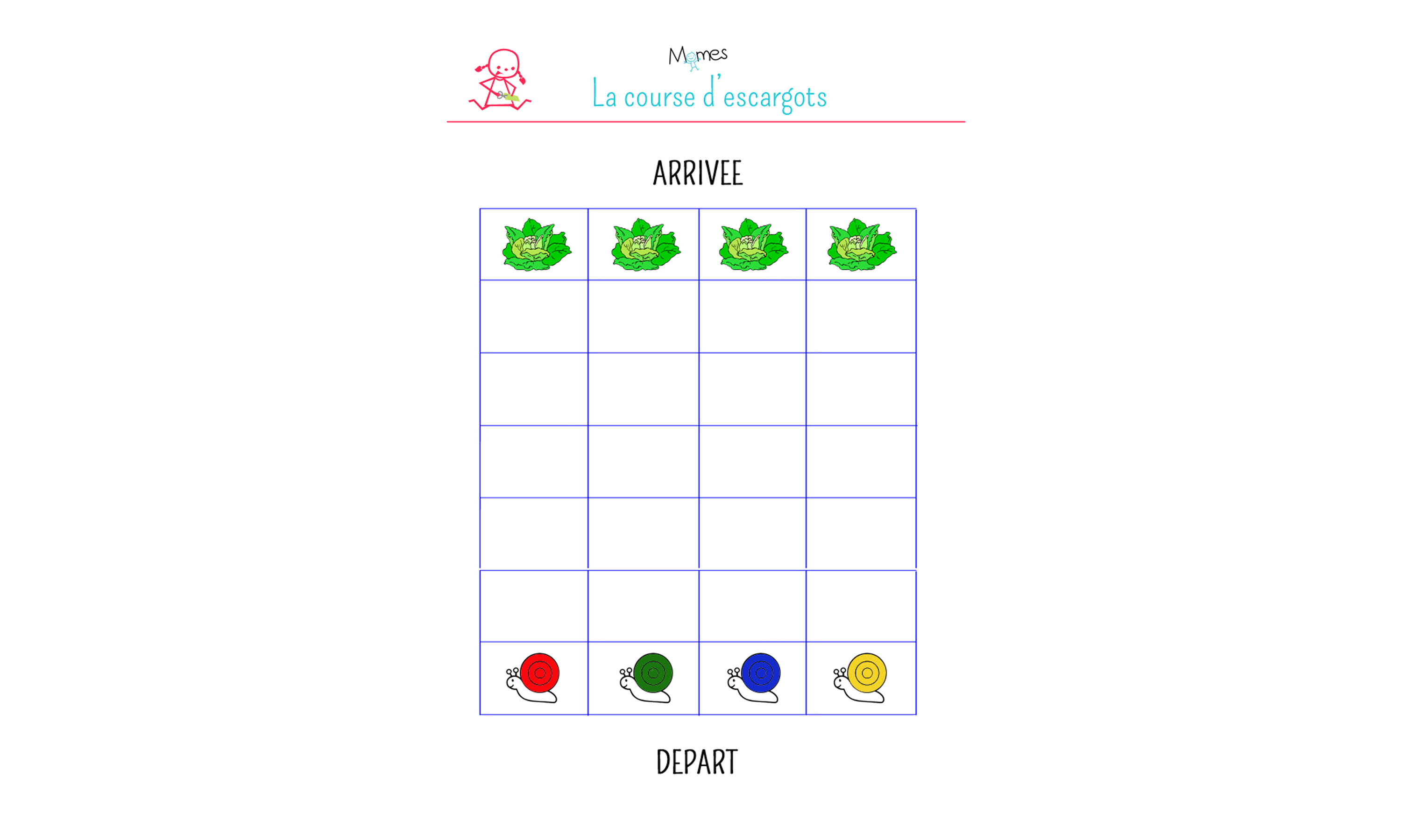 jeu à imprimer : la course des escargots | MOMES.net