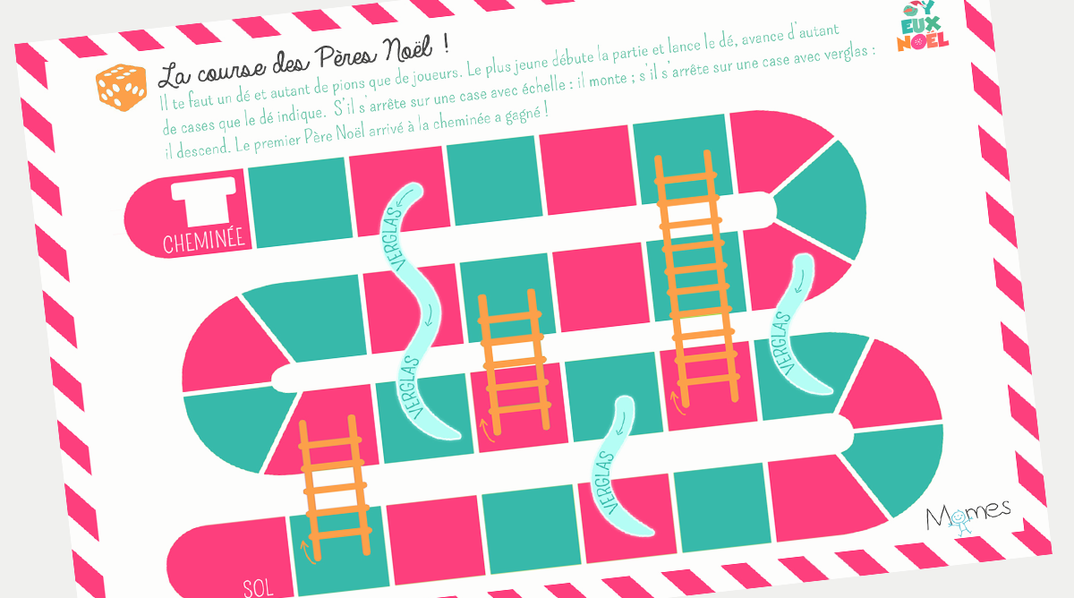 La course des Pères Noël - jeu à imprimer | MOMES
