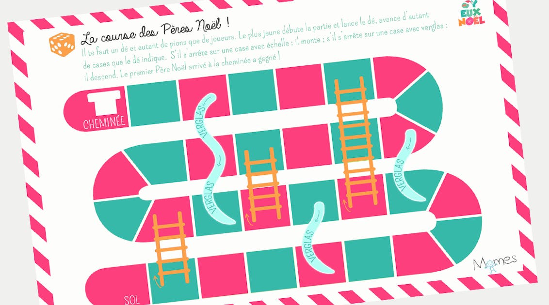 La course des Pères Noël - jeu à imprimer | MOMES La course des Pères Noël - jeu à imprimer | MOMES