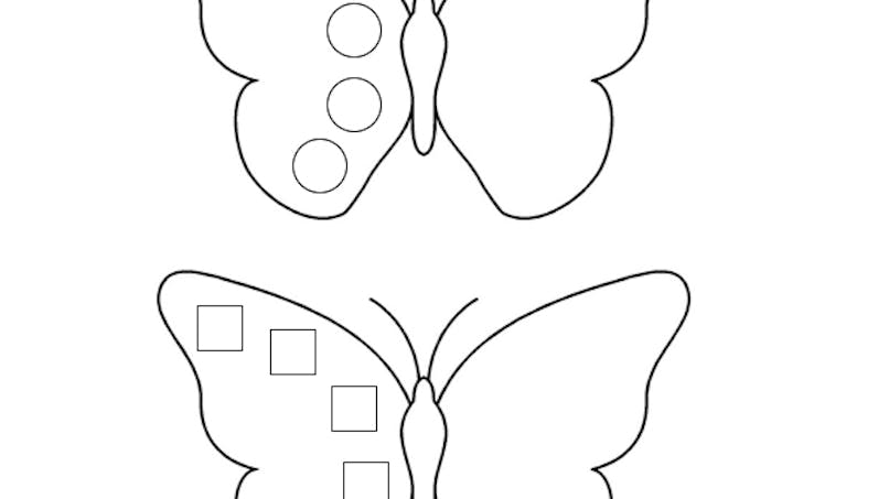 Exercice de symétrie et coloriage papillon