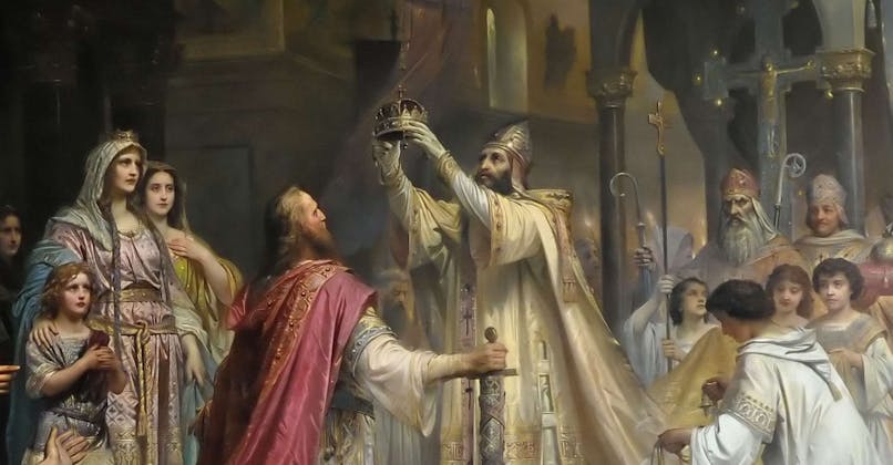Le sacre de Charlemagne, tableau de Friedrich Kaulbach (1861)