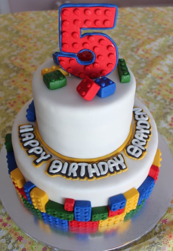 Le gâteau Lego j'ai 5 ans