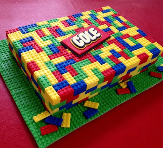 Le gâteau Lego pavé