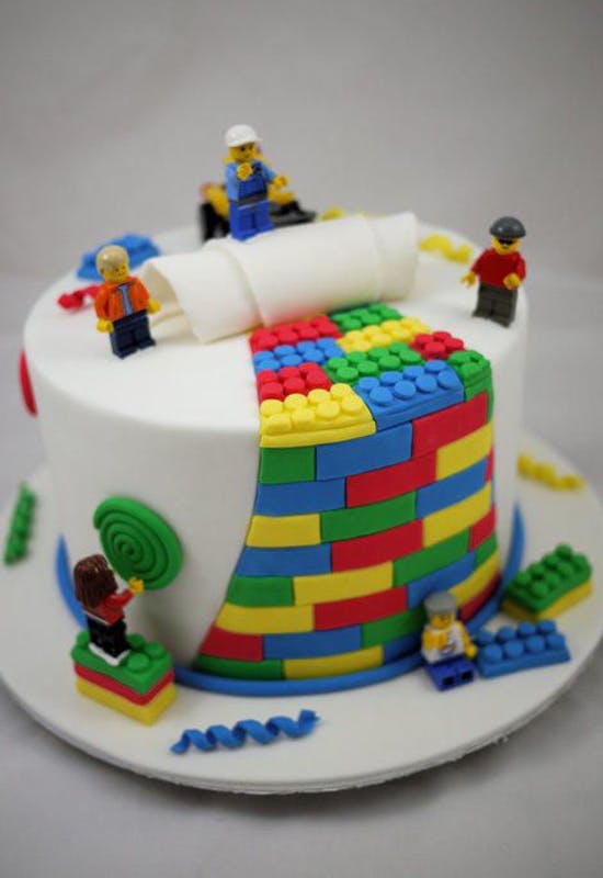 Le gâteau Lego rond