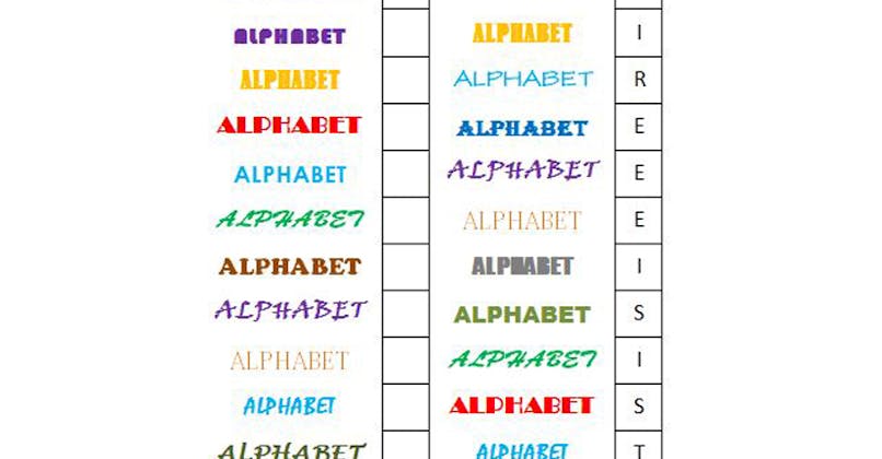Les couleurs de l'alphabet