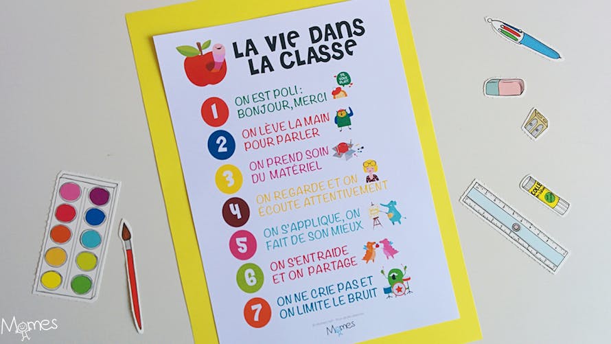 Poster des règles de vie de classe