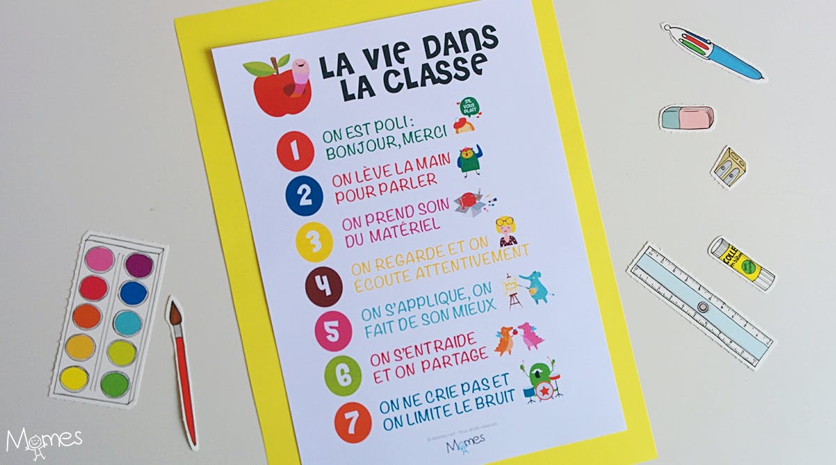 Poster Les Regles De Vie En Classe Momes