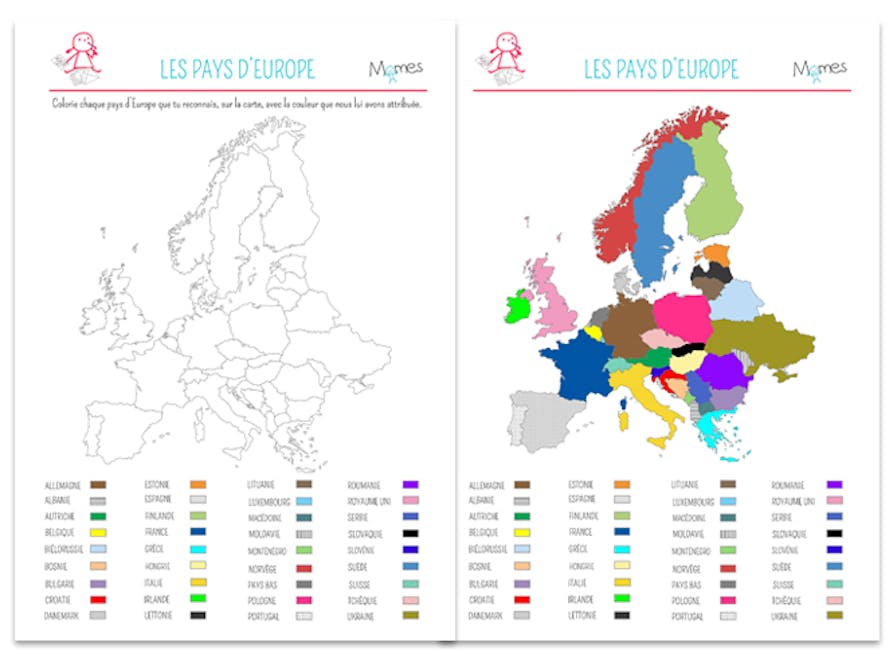 Les Pays D Europe Carte A Colorier Momes Net