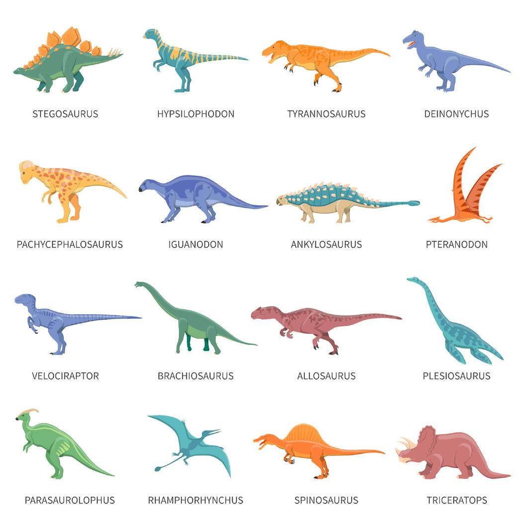 les principales espèces de dinosaures